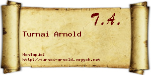 Turnai Arnold névjegykártya